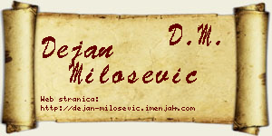 Dejan Milošević vizit kartica